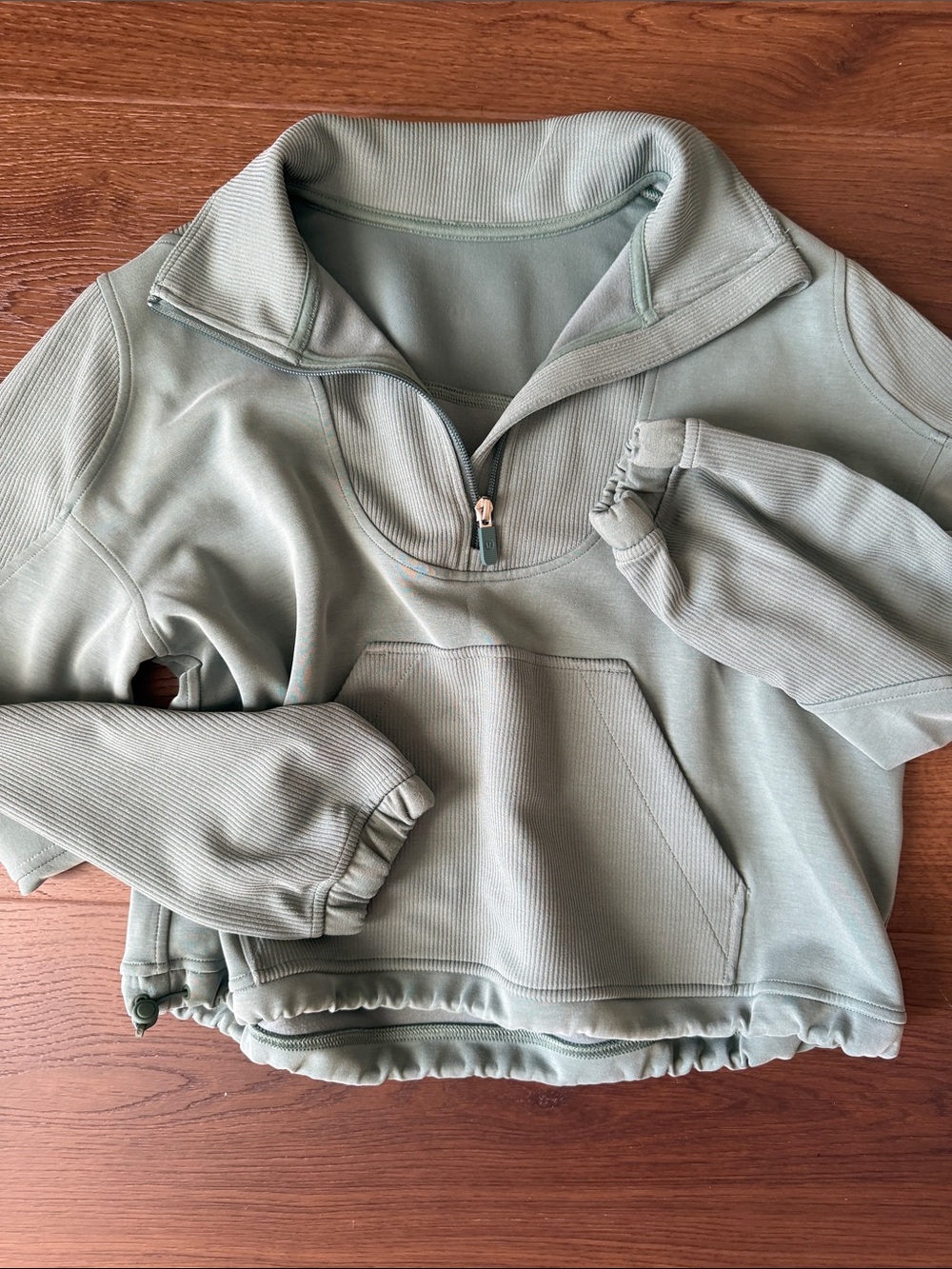 Lululemon Nulu Quarter-Zip Pullover Sweatshirt in Sage Green